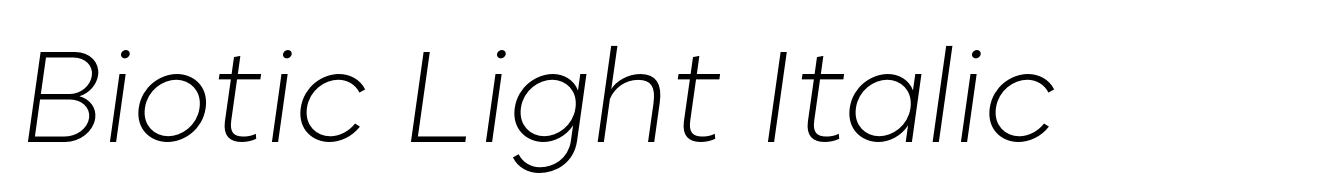 Biotic Light Italic